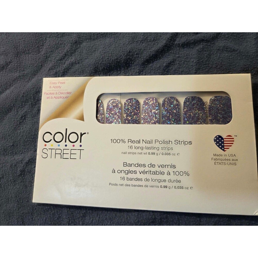 Color Street Mardi Gras Purple Glitter Nail Polish Strips 0.035oz